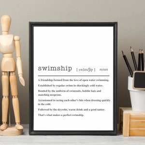 Wild Swimmers Poster for Swimming Friends | Open Water Swim Definition Poster | Wild Swimming Art Work | Swimming Friends