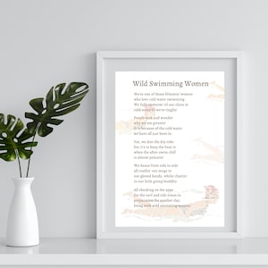 Wild Swimmer&#39;s Wall Art Print | Vintage Sea Swimming Poster  | Gift for Cold Water Swimmers | High Quality Giclee Print