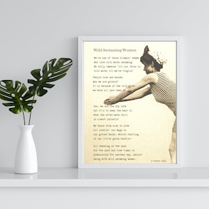 Wild Swimming Wall Art Print | Vintage Swimming Poster  | Gift for Cold Water Swimmers | High Quality Giclee Print