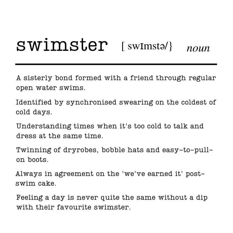 Open Water Swimmers Poster for Swimming Friends Sea Swim Etsy