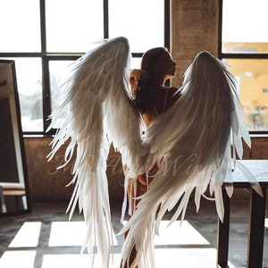 White angel wings | White wings costume | Big angel wings for photo shoot women's  and men's | Extra large white wings