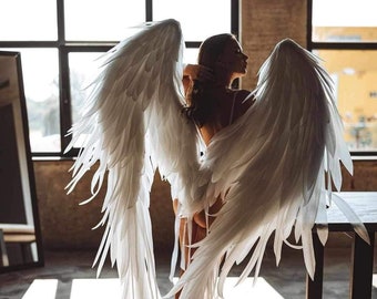 White angel wings | White wings costume | Big angel wings for photo shoot women's  and men's | Extra large white wings |