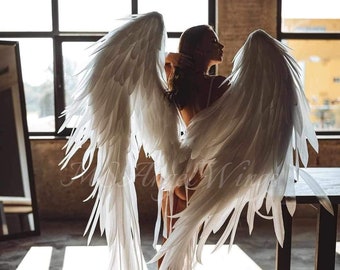 White angel wings | White wings costume | Big angel wings for photo shoot women's  and men's | Extra large white wings
