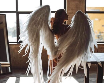 White angel wings | White wings costume | Big angel wings for photo shoot women's  and men's | Extra large white wings