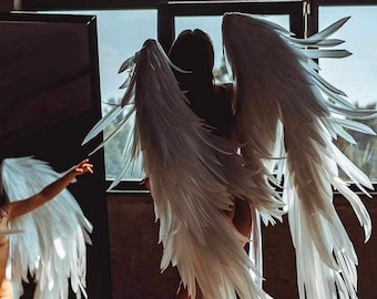 White angel wings, White wings, Big angel wings , Large white wings, White angel wings costume for adults