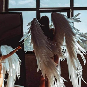 White angel wings, White wings, Big angel wings , Large white wings, White angel wings costume for adults