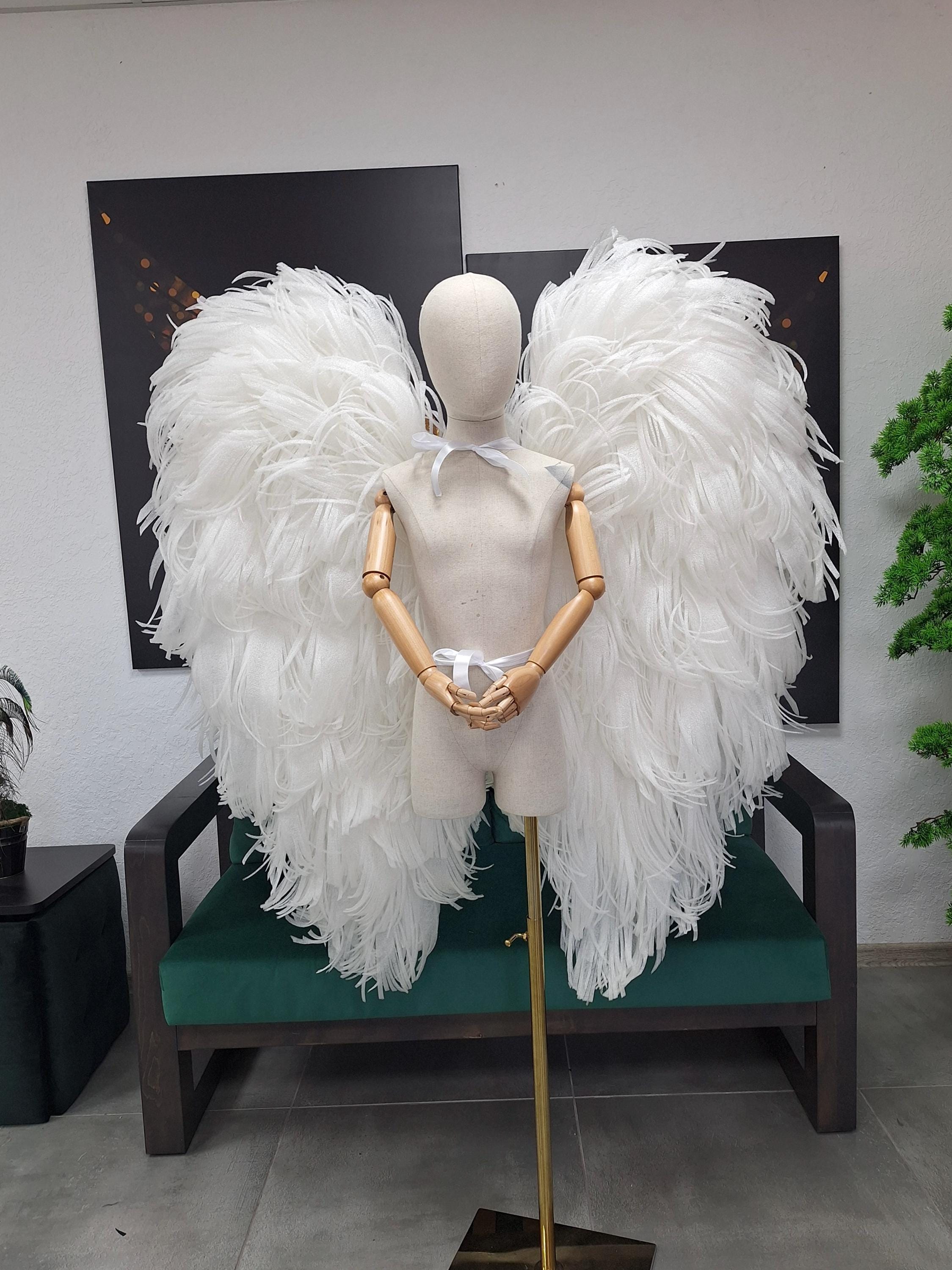 Dramatic White Angel Wings 100cm (39in), Handmade Isolon Bridal