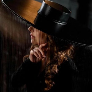 Black hat with floor length fringe | Oversized hat with fringes | Costume hats & headpieces | Black hat with fringe