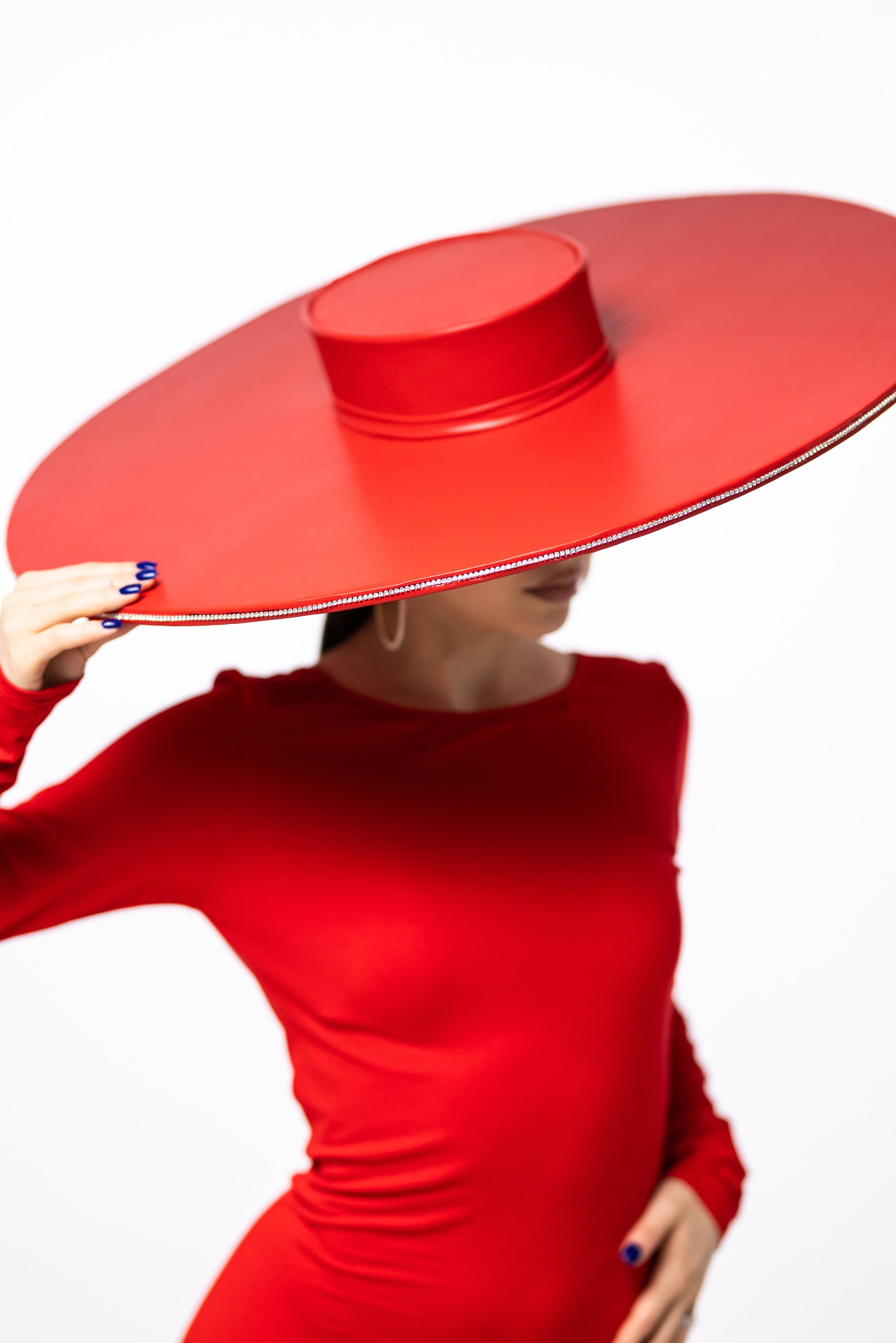 Oscar de La Renta Elegant Red Wide-Brim Hat $995 New Oscar de la Renta Sun Yellow Wide Brim Fedora STRAW  main image 3