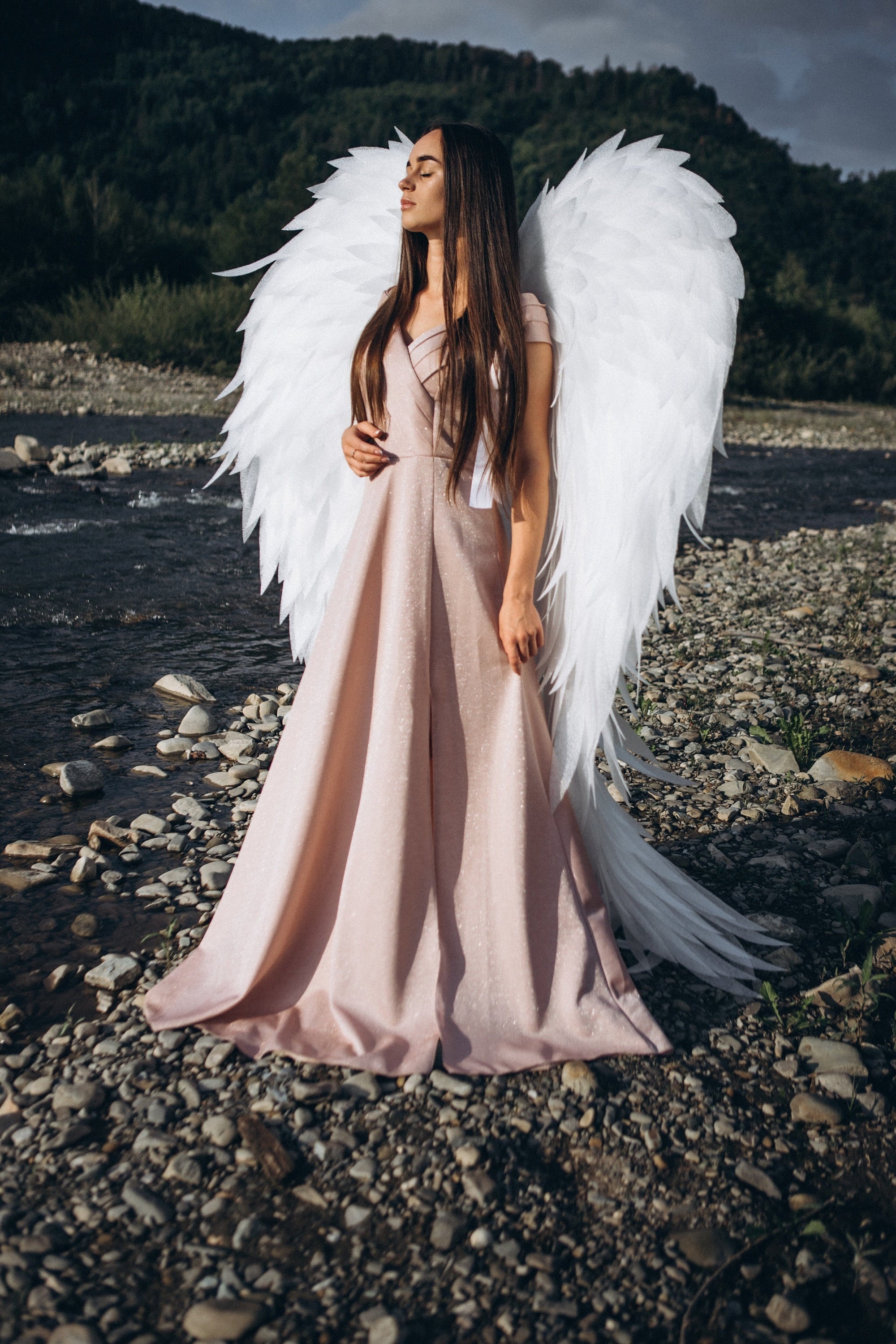 Treatürself angel wings long dress White b4dfe084-edea-47e9-a822-