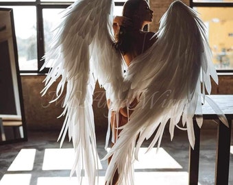 White angel wings | White wings costume | Big angel wings for photo shoot women's  and men's | Extra large white wings