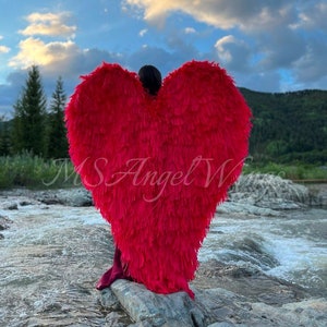 Big Red Wings Cosplay Costume | Red Angel Wings for Adults | Stunning Photoshoot Prop Wings | Unique Cosplay Accessories