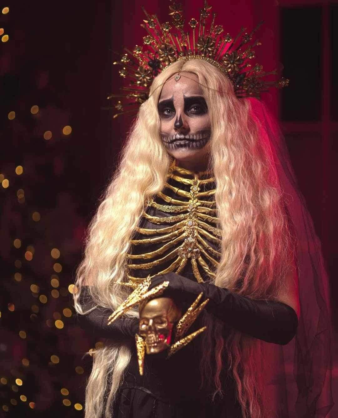 gold skeleton mesh costume dress Men's Graveyard Skeleton Costume