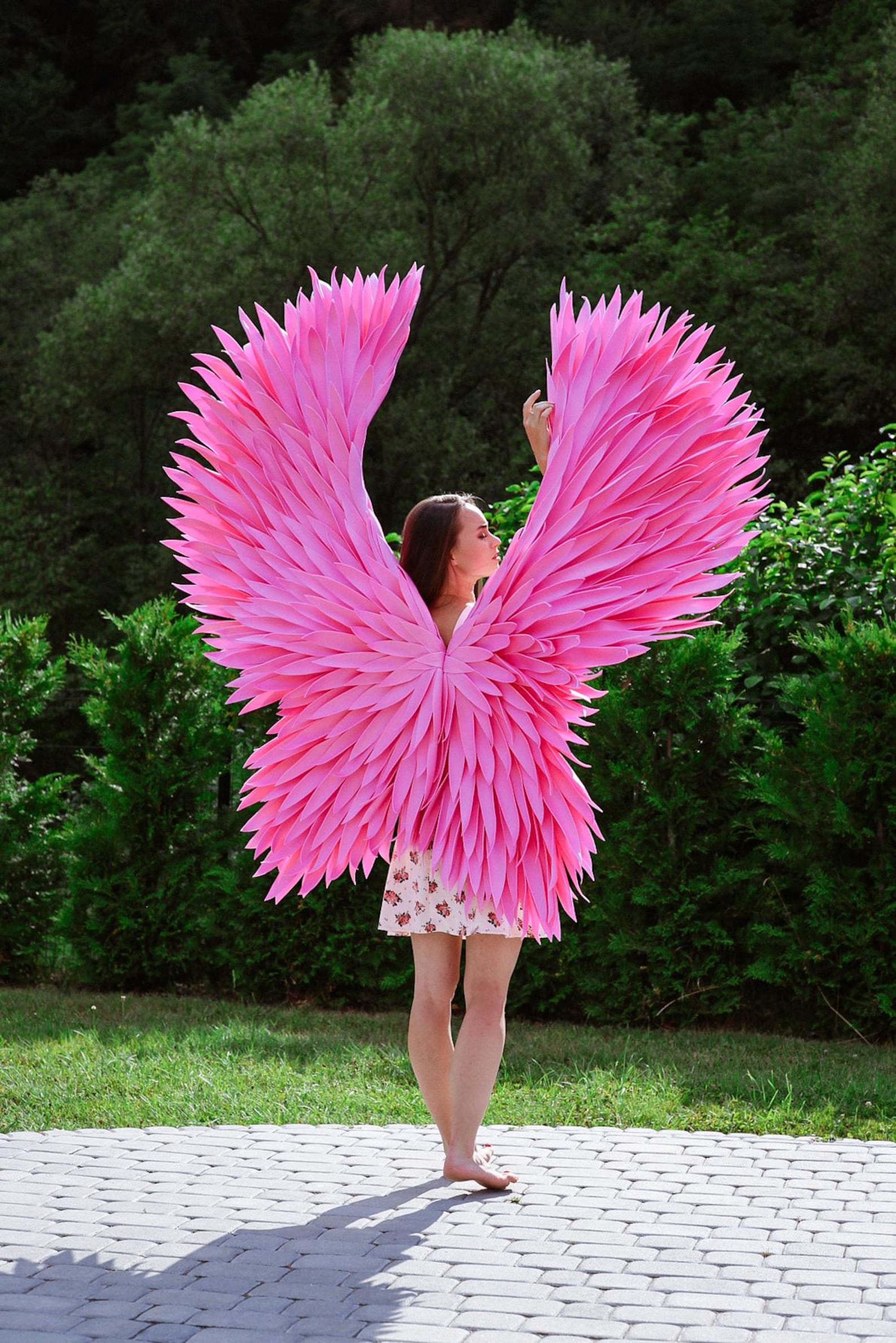 Extra Large Pink Angel Wings Costume Photo Shoot Prop For Women extra-large-pink-angel-wings-costume-photo-shoot-prop-for-women