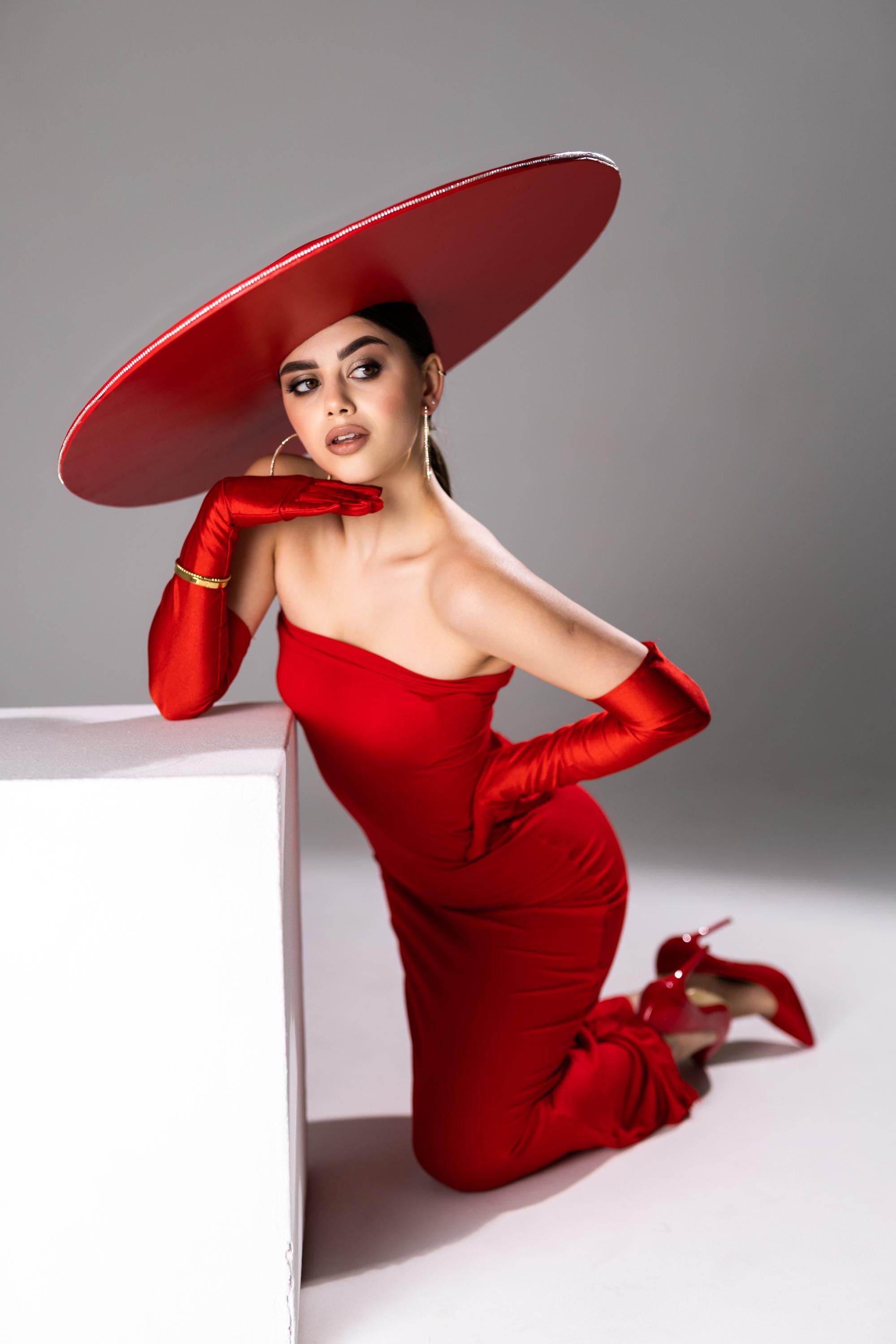 Red Wide Brim Hat – Oversized Statement Hat – Kentucky Derby 