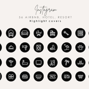 56 Instagram Airbnb Icons Hotel Highlight Cover Icons - Etsy