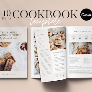 Cookbook Template  | Editable Recipe Book Template | Printable Recipe ebook | Canva Templates