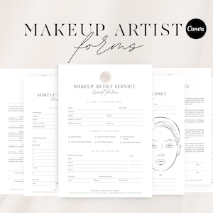 Modello di contratto per truccatore / Contratto di contratto di trucco / Contratto di trucco da sposa / Contratto MUA / Pacchetto modulo di servizio di trucco / CANVA