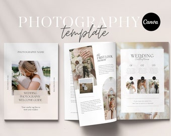 Sjabloon voor prijsgids voor huwelijksfotografie | Welkomstgidssjabloon | Klantengids voor Fotografen | Tijdschriftsjabloon | Canva-sjabloon