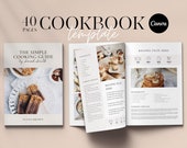 Editable Cookbook Template: 40 Recipe Pages, Canva (Digital Download)