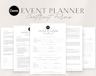 Event Planner Contract Template | Event Planner Client Forms | Wedding Planning Contract | Event Planner Agreement | Canva Template