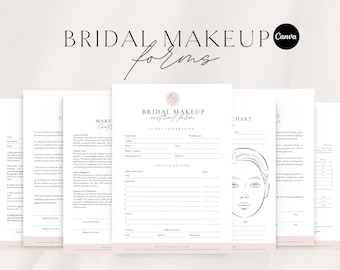 Editable Bridal Makeup Contract Template | Makeup Contract Agreement | MUA Contract | Face Chart | Makeup Service Form Bundle | CANVA