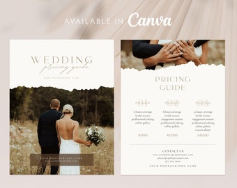 Wedding Photography Pricing Guide Template: Canva Editable (Digital Download)
