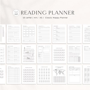 Planner di lettura stampabile / Book Tracker / Diario di lettura / Registro di lettura / Diario di lettura / Diario di lettura PDF