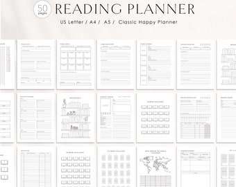 Printable Reading Planner: Book Tracker Journal (PDF)