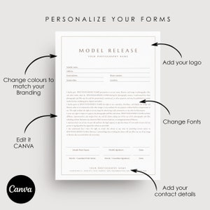 Editable Model Release Form Template: Photography Contract (Canva Template) image 2