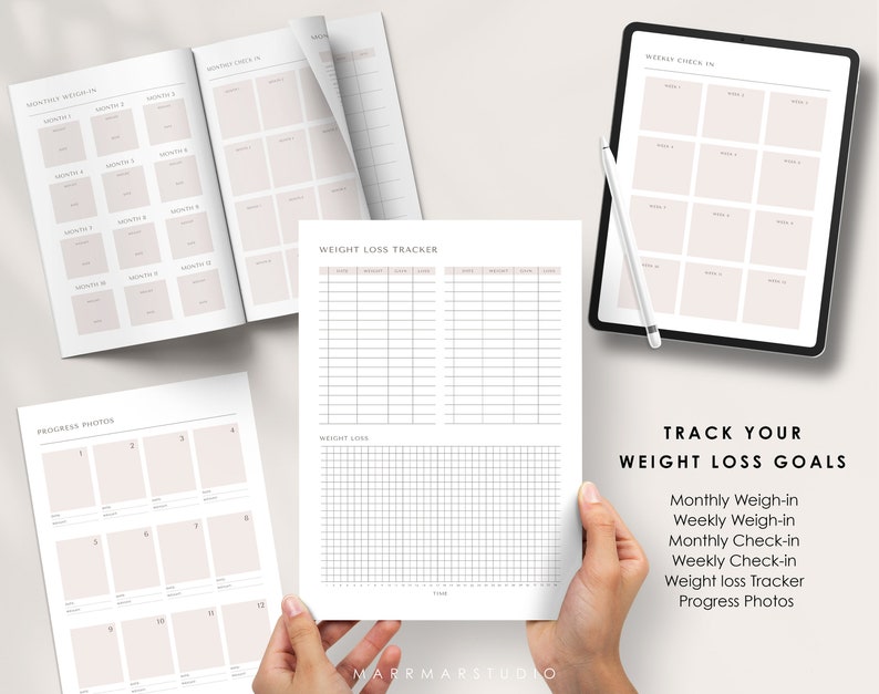 Weight Loss Planner: Fitness, Meal & Body Measurement Tracker (Printable PDF) image 6
