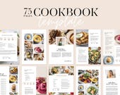 Editable Recipe Book Template | Printable 75 Page Cookbook | Canva