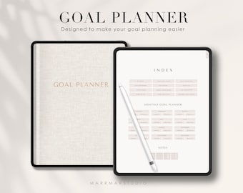 Digital Goal Planner, 2024 Goals Tracker, GoodNotes Planner, SMART Goals, Monthly Habits Reflections, Productivity Planner, Vision Board