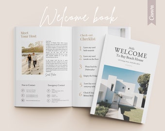 Airbnb Welcome Book Template  | Real Estate Canva Template | Airbnb Host Manual Guidebook Template  | Canva Template