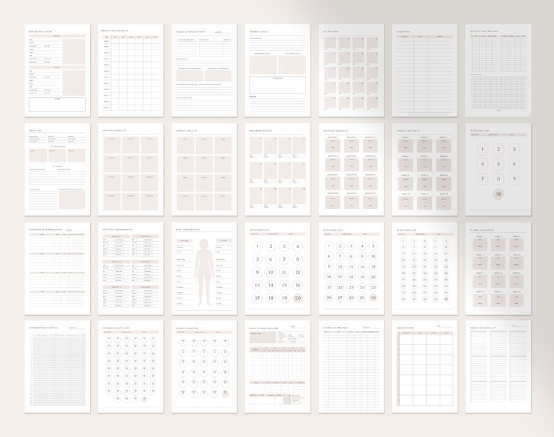 Weight Loss Planner: Fitness, Meal & Body Measurement Tracker (Printable PDF) image 9