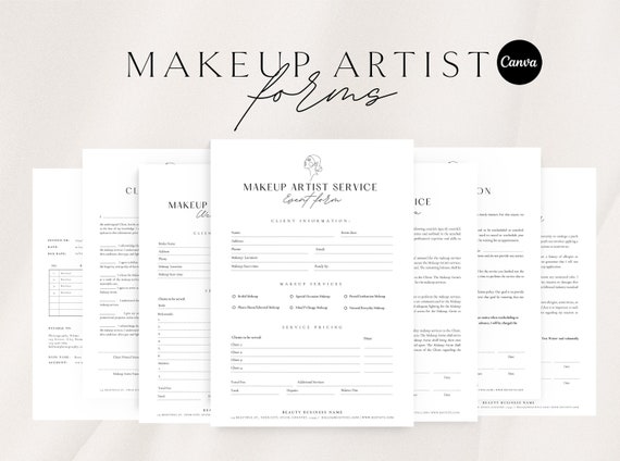 Editable Makeup Artist Contract Template: MUA Service Form (CANVA)