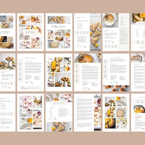 May include: A collection of 12 recipe cards featuring a variety of healthy and nutritious dessert recipes. Each card includes a collage of photos of the finished dessert, along with the recipe title and a section for recipe instructions.