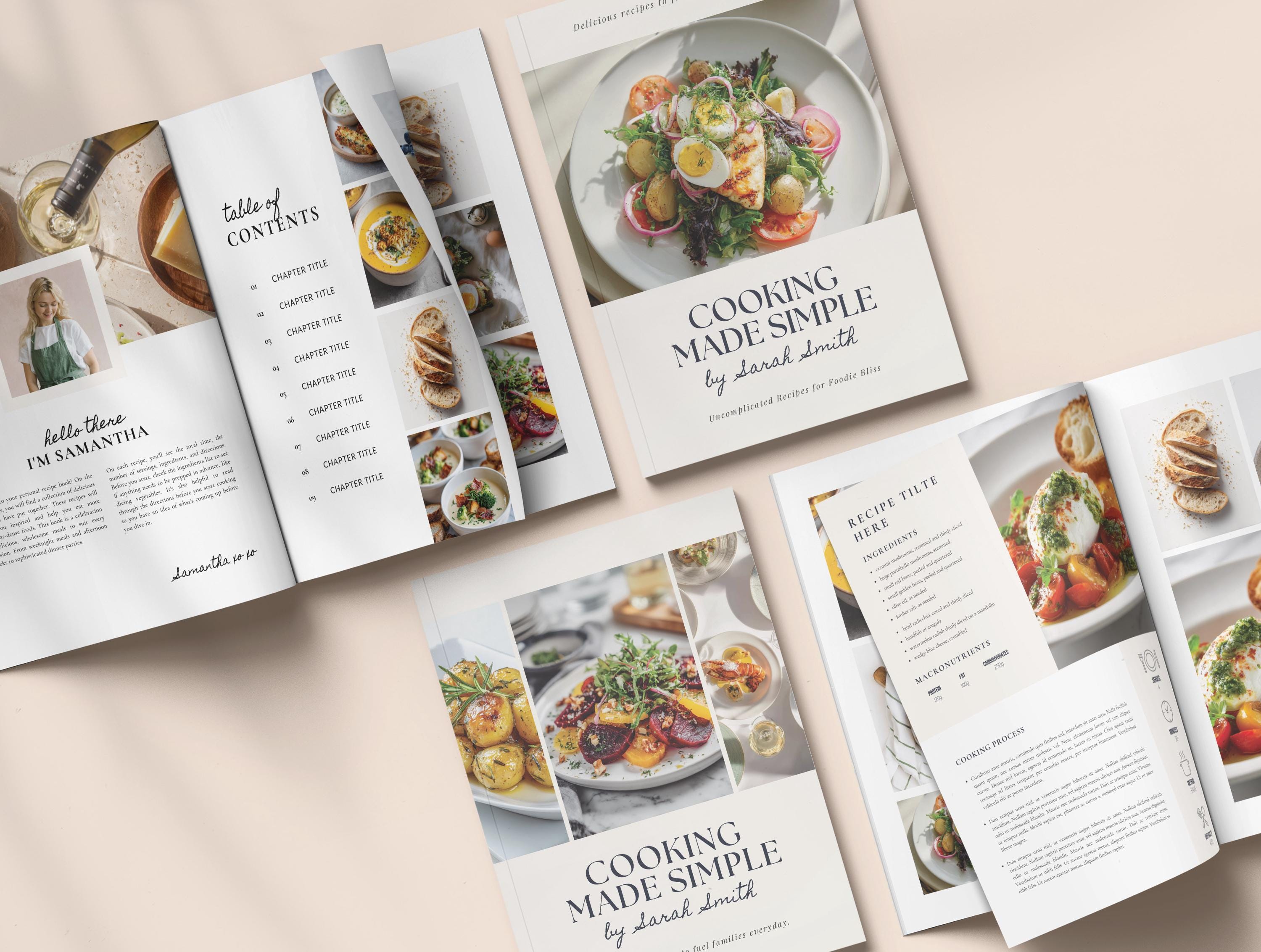 Editable Recipe Book Template | Printable 75 Page Cookbook | Canva - Etsy