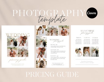 Wedding Photography Pricing Guide: A La Carte Canva Template (Digital Download)