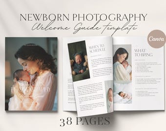 Editable Newborn Photography Guide Template | Canva Welcome Packet for Newborn Photographers
