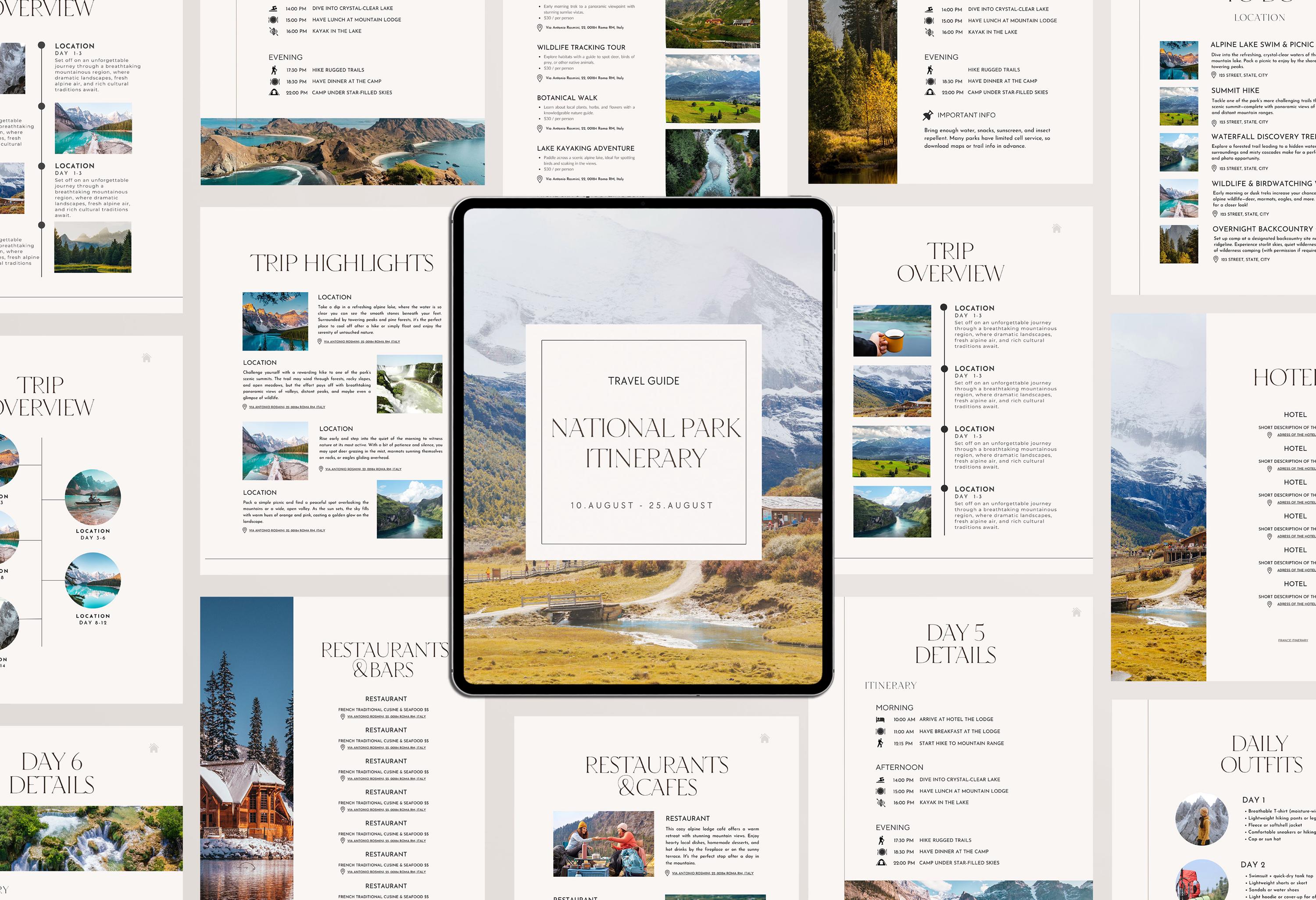 Editable Travel Itinerary Template | Canva Travel Planner (digital ...