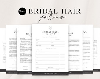 Editable Bridal Hair Contract Template: Hairstylist Form (CANVA)