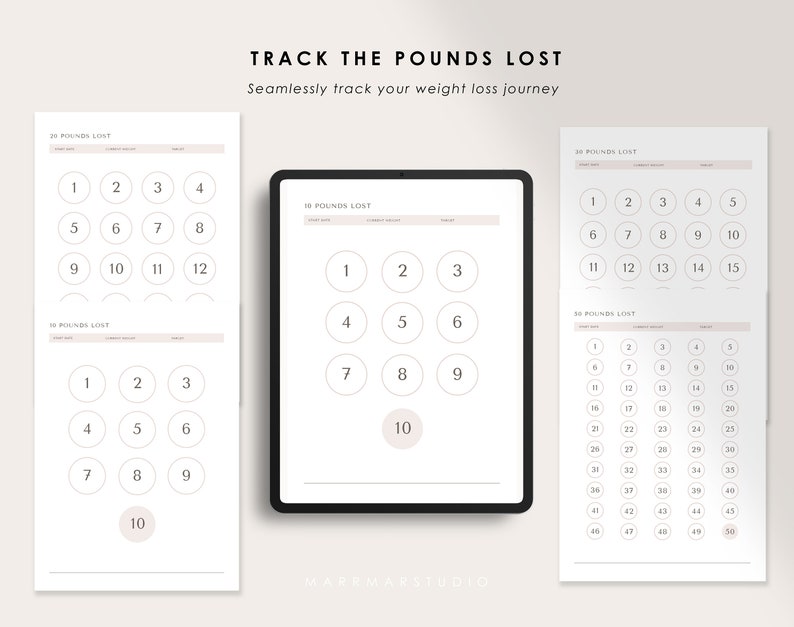 Weight Loss Planner: Fitness, Meal & Body Measurement Tracker (Printable PDF) image 4