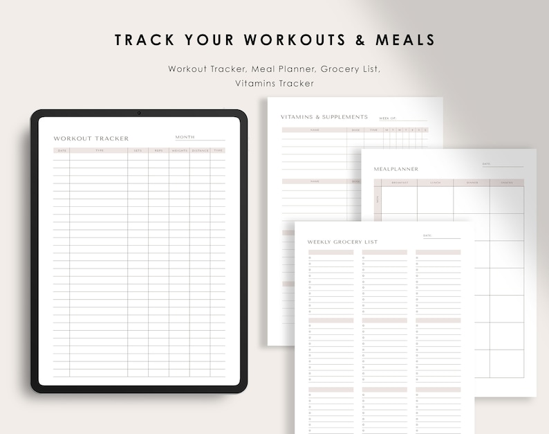 Weight Loss Planner: Fitness, Meal & Body Measurement Tracker (Printable PDF) image 5