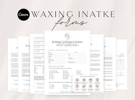 Waxing Consent Forms: Esthetician Client Intake (Canva Template)