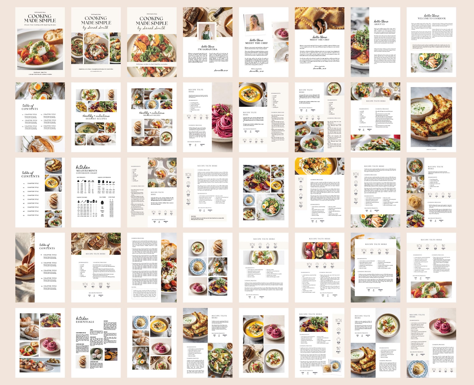 Editable Recipe Book Template | Printable 75 Page Cookbook | Canva - Etsy