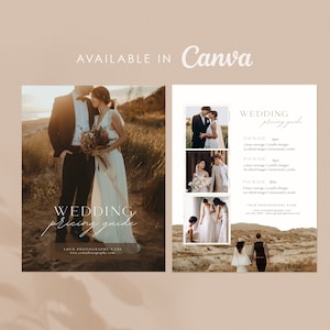 Wedding Photography Pricing Template | Wedding Pricing Guide List | Photographer Price Guide | Canva Template