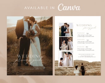 Wedding Photography Pricing Template | Wedding Pricing Guide List | Photographer Price Guide | Canva Template