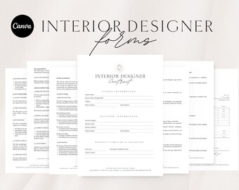 Interior Designer Client Contract Template | Editable Canva Agreement | Canva
