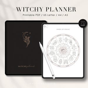 2025 Witchy Planner, Astrology planner, Tarot journal, Printable planner, Grimoire journal, Moon Planner